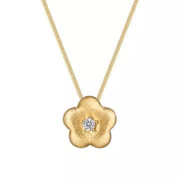 Dylam Casual Daily Fine Necklaces Jewellery 5A Zircon Adjustable Flower Pendant Necklace for Girls