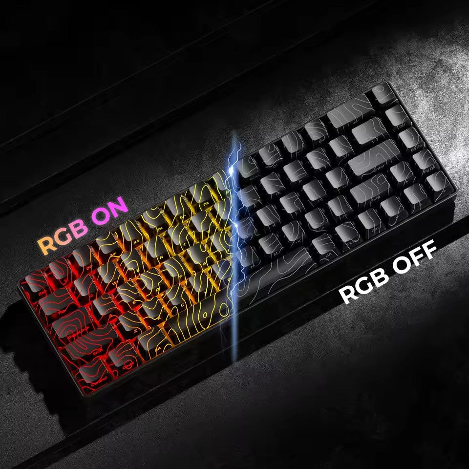XVX Topographic New Version Pattern Letters Shine-Through OEM Profile IMD-Tech Keycap Black Shine Keycaps