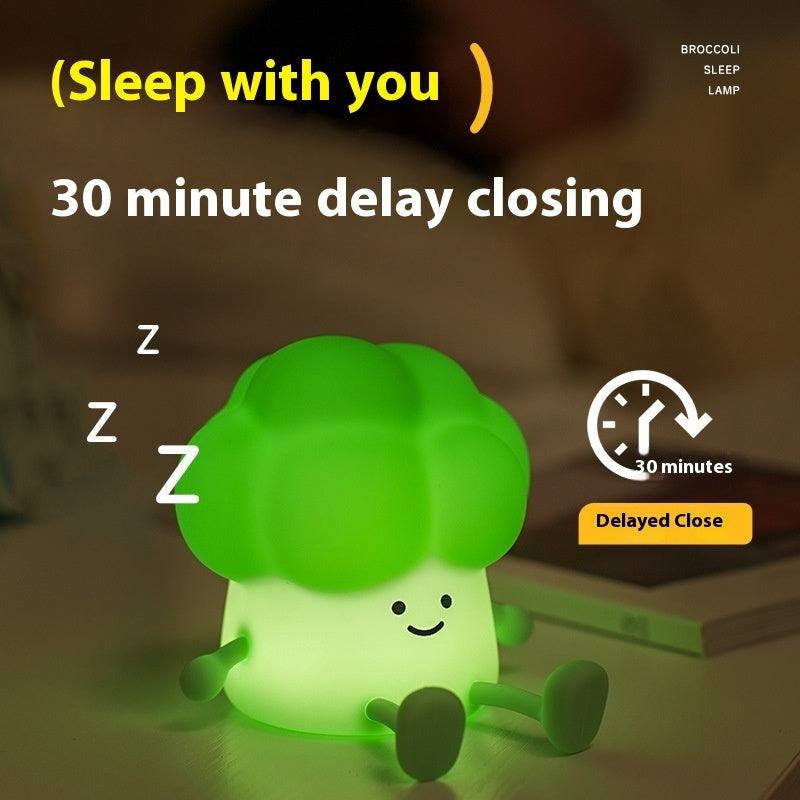 Creative Cartoon Broccoli Silicone Night Lamp Bedroom Sleeping Table Lamp