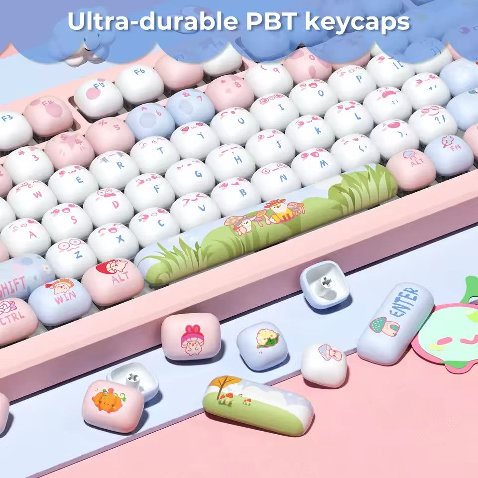 XVX Steamed Bun Paradise Theme Keycap MOG Profile Dye Sublimation Keycaps 138 Keys Cute Keycaps
