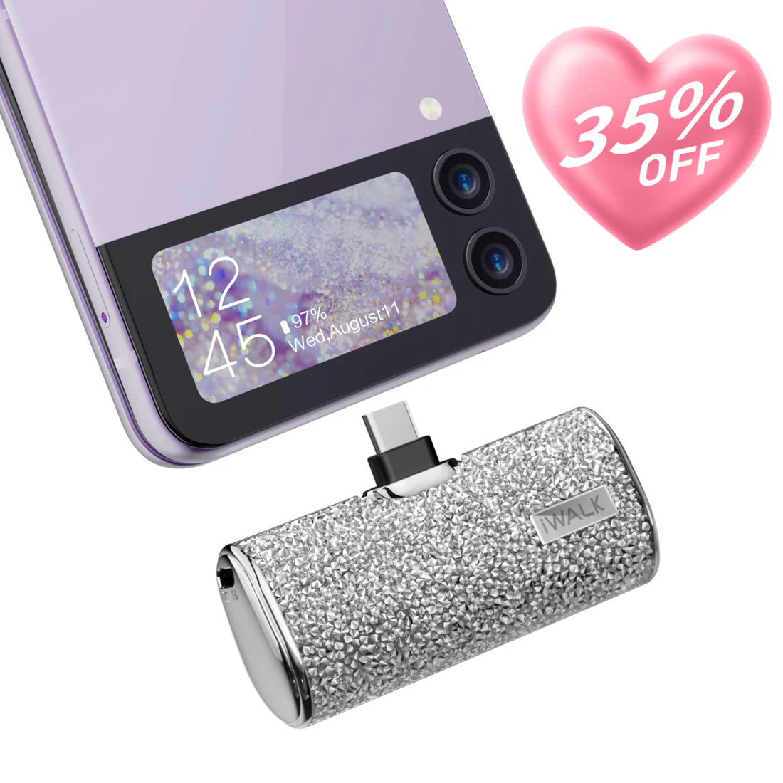iWALK Secret4500|Diamond Portable Charger Built-In USB-C Port